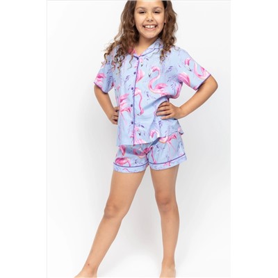 Minijammies Flamingo Print Short Sleeve Shorty Set