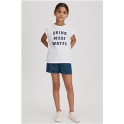 Reiss Tereza Slogan Crew Neck T-Shirt