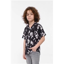 Рубашка с открытым воротником и короткими рукавами с принтом для мальчиков G-4711