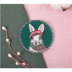 Набор для вышивания "PANNA" "Живая картина" JK-2279 "Брошь. Кролик Жерар" 5.5 х 5.5 см