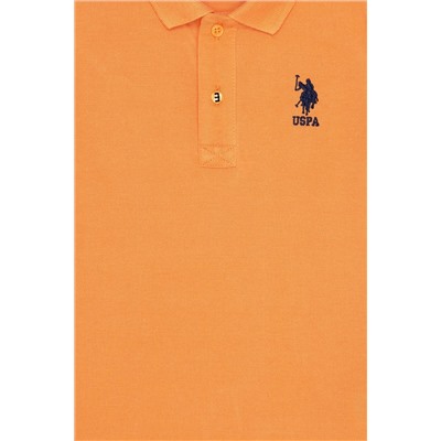 Оранжевая базовая футболка с воротником-поло для мальчиков Неожиданная скидка в корзине