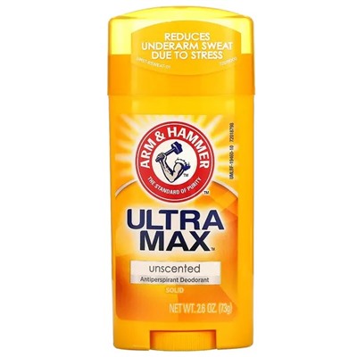 Arm & Hammer, UltraMax, твердый дезодорант-антиперспирант для женщин, свежий пудровый аромат, 73 г (2,6 унции)