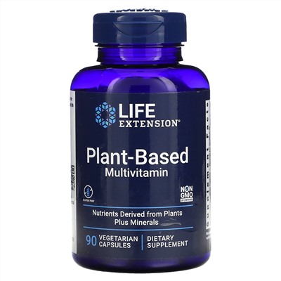 Life Extension, растительные мультивитамины, 90вегетарианских капсул