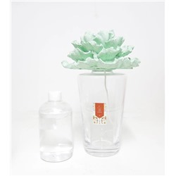 Missi Indian Breeze Большая декоративная стеклянная ваза Зеленый керамический цветочный камень Янтарный деревянный аромат для комнаты (27 см)