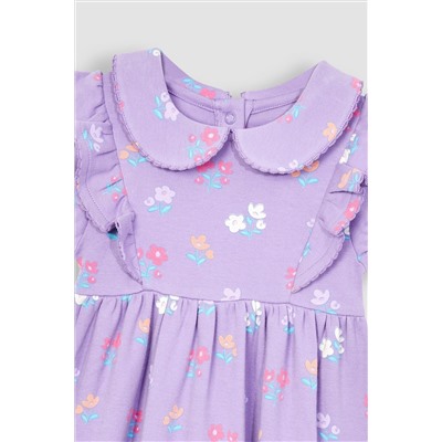 JoJo Maman Bébé Peter Pan Ruffle Tea Jersey Dress