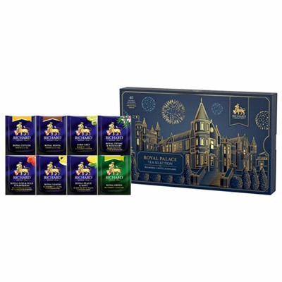 Чай RICHARD "Royal Palace Tea Selection", ассорти 8 вкусов, НАБОР 40 сашетов, 102053