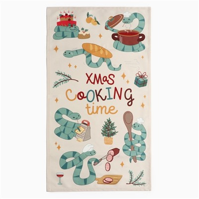 Набор в мешочке "Этель" Xmas cooking : полотенце 40х70 см, формочки для запекания - 3 штуки