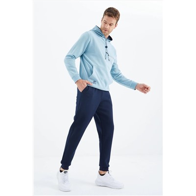 TOMMYLIFE Light Blue — Мужской спортивный костюм с капюшоном цвета индиго — 85223