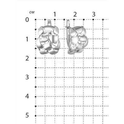 Серьги из серебра родированные 925 пробы С-3318-Р