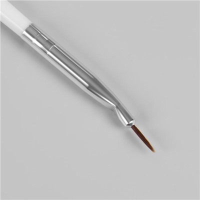 Кисть для дизайна ногтей, загнутая, точечная, 17,5 см, d - 2 × 7 мм, цвет белый