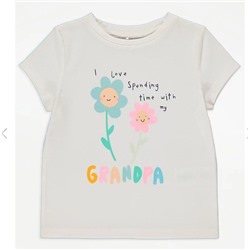 Cream Grandpa Flower T-Shirt