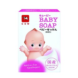 COW Детское мыло для чувствительной кожи с натуральными сливками и скваланом "QP Baby Soap" кусок 90 г / 144