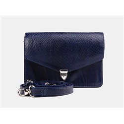 Синяя кожаная женская поясная сумка из натуральной кожи «KB0012 Blue Piton»