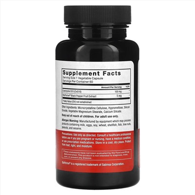 Force Factor, CoQ10, 100 мг, 60 растительных капсул