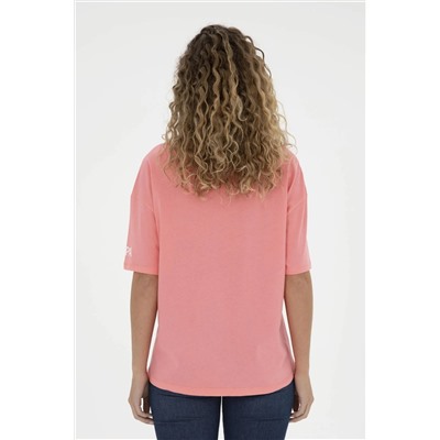 Женская неоново-розовая футболка с круглым вырезом Неожиданная скидка в корзине