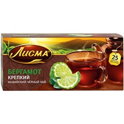 Чай черный Лисма крепкий Бергамот, Майский чай, 25 пак*1,5 г х 27 шт с/я.