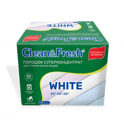 Стиральный порошок CLEAN&FRESH Супреконцентрат для Белого 900гр
