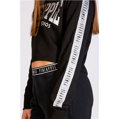 Pineapple Girls Tape Crop Black Sweater