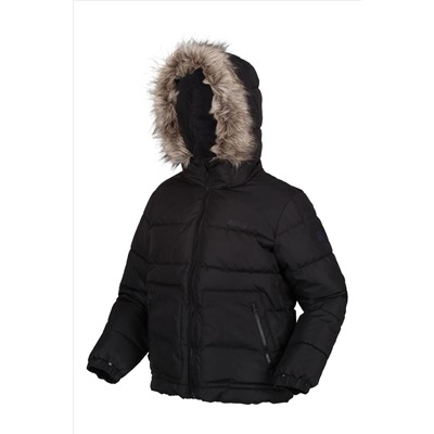 Regatta Parkes Faux Fur Lined Hood Black Jacket