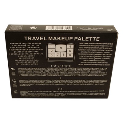 Тени для век C Travel Makeup Palette тени 6 цв. + тени для бровей 2 цв. + пудра 1 цв. № 3 33 g
