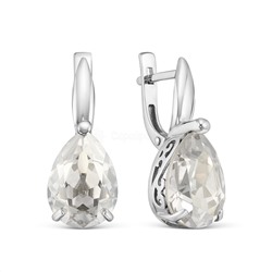 Серьги из серебра с кристаллами Swarovski Серебряная тень родированные 925 пробы 0002ср-001SSHA