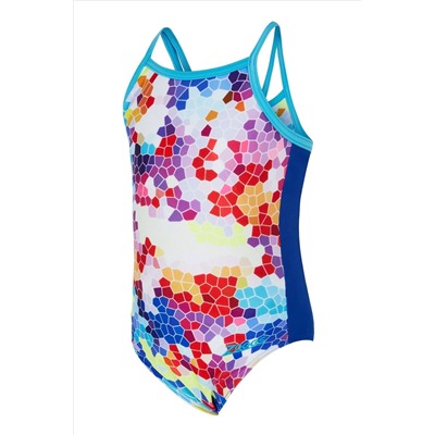 Zoggs Kids Girls Blue Yaroomba Floral Swimsuit