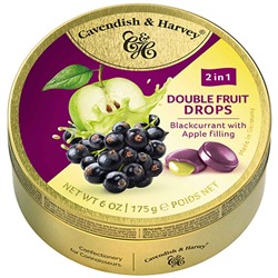 Cavendish & Harvey Double Fruit Drops Blackcurrant with Apple Filling 175g