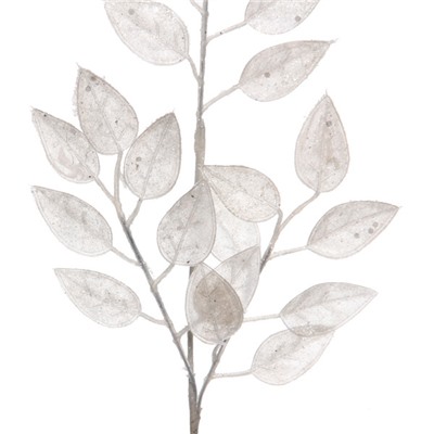 Ветка декоративная "Волшебные листья" 50 см, Белый