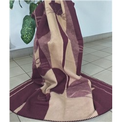 Одеяло 100% шерсть мериноса арт. 4-2 кошки (бордо)