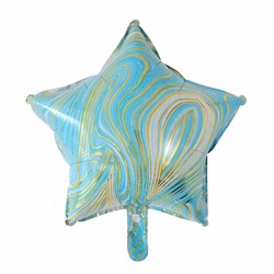 В0543-5 Шар звезда мрамор голуб25см