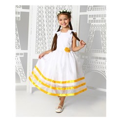 Нарядное платье для девочки с жёлтыми лентами 83752-ДН19