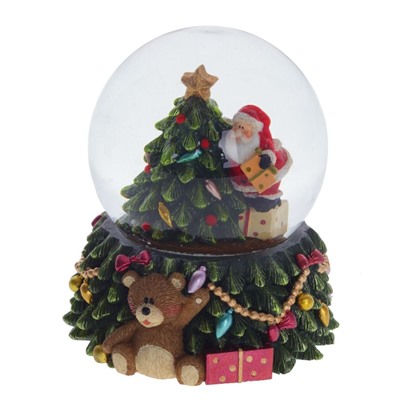 Фигурка декоративная в стекл. шаре "Дед Мороз" с подсветкой, D 6 см, L8 W8 H8,5 см, 2в.