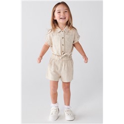 River Island Girls Linen Tie Front Set