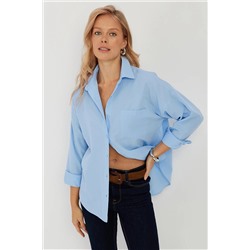 Женская синяя базовая рубашка ZER403