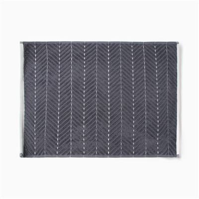 Коврик махровый Этель Lines, цв. тёмно-серый, 50х70 см, 100% хлопок, 750 г/м2