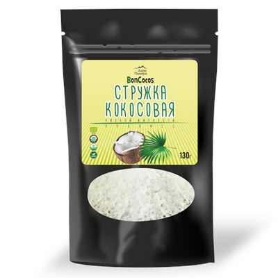 Стружка кокосовая низкой жирности  BONCOCOS, Шри-Ланка, 130г.