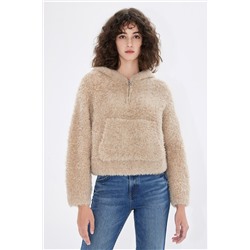 Jersey de alpaca y lana con capucha Beige