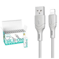 Кабель USB - Lightning BOROFONE BX99 Silicone (серый) 1м