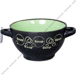 Бульонница 650мл "Soup/Зеленая внутри"