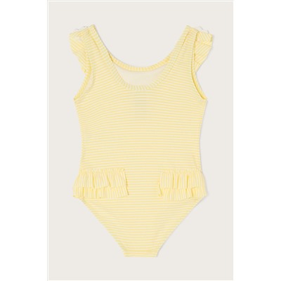 Monsoon Yellow Seersucker Ruffle Swimsuit