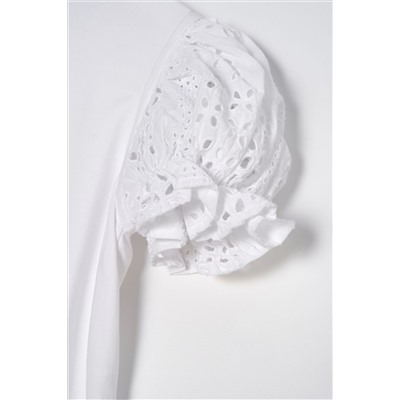 Angel & Rocket Mia Broderie Sleeve White Blouses