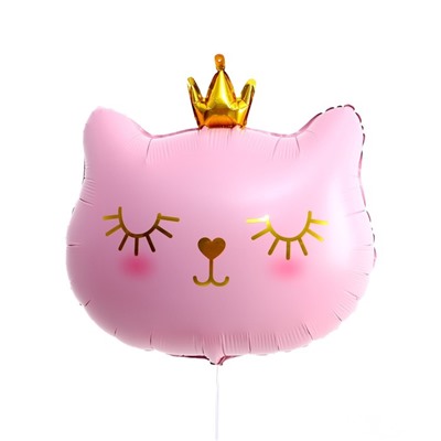 Шар фольгированный 32" «Кошечка-королева розовая», фигура