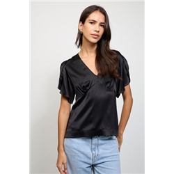 Top de seda - Negro