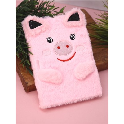 Блокнот плюшевый "Funny pig", pink