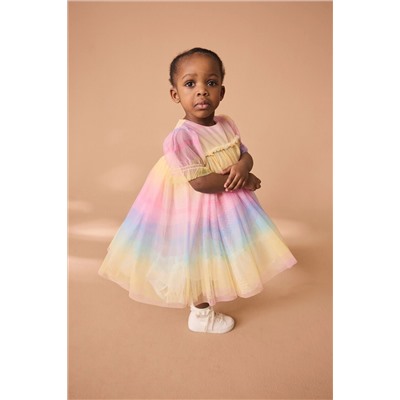 Multi Rainbow Mesh Dress (3mths-7yrs)