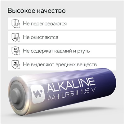 Батарейка алкалиновая Windigo, AA, LR6, блистер, 4 шт