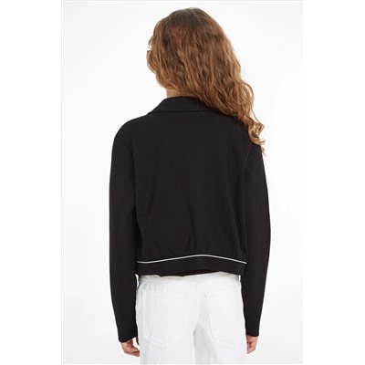 Calvin Klein Logo Tape Zip Black Jacket