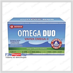 Рыбий жир в капсулах Duo Omega Vahva Omega-3 Bioteekki 120 капс