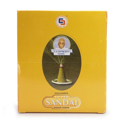 Благовония конусы Satya Super SANDAL dhoop cones уп-12шт завоз декабрь 2022