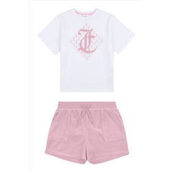 Juicy Couture Girls Diamond T-Shirt & Velour Shorts Set